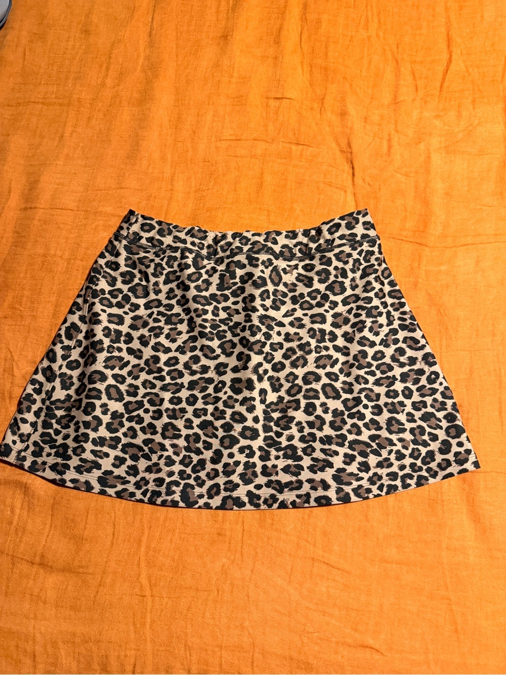 Leopard Print Mini Skort in Beige and Black